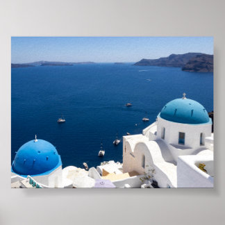 Utsikt över Oia Santorini Poster