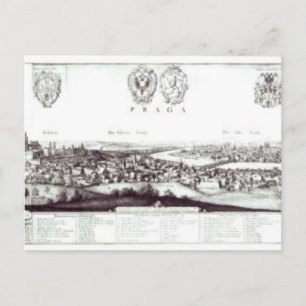 Utsikt över Prag, 1649 Vykort