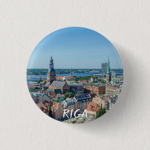 Utsikt över Riga city centrum från ovan Knapp
