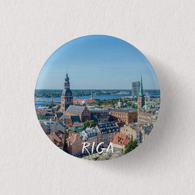 Utsikt över Riga city centrum från ovan Knapp (Framsida)