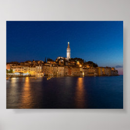 Utsikt över Rovinj på kvällen Poster