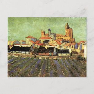 Utsikt över Saintes Maries av Vincent van Gogh Vykort