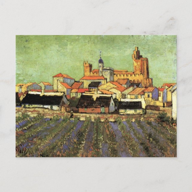 Utsikt över Saintes Maries av Vincent van Gogh Vykort (Framsida)