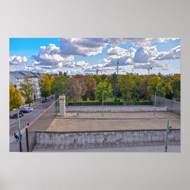 Utsikt över sektion av Berlinmuren, Tyskland Poster (Framsidan)