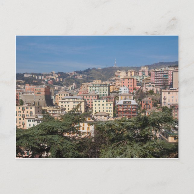 Utsikt över staden Genua Vykort (Framsida)