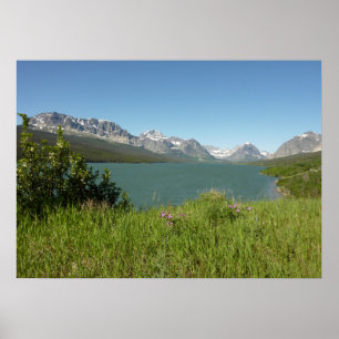 Utsikt över Swiftcurrent Lake vid Glacier National Poster