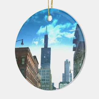 Utsikt över Willis Tower Julgransprydnad Keramik