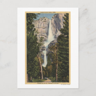 Utsikt över Yosemite Falls & Valley Vykort