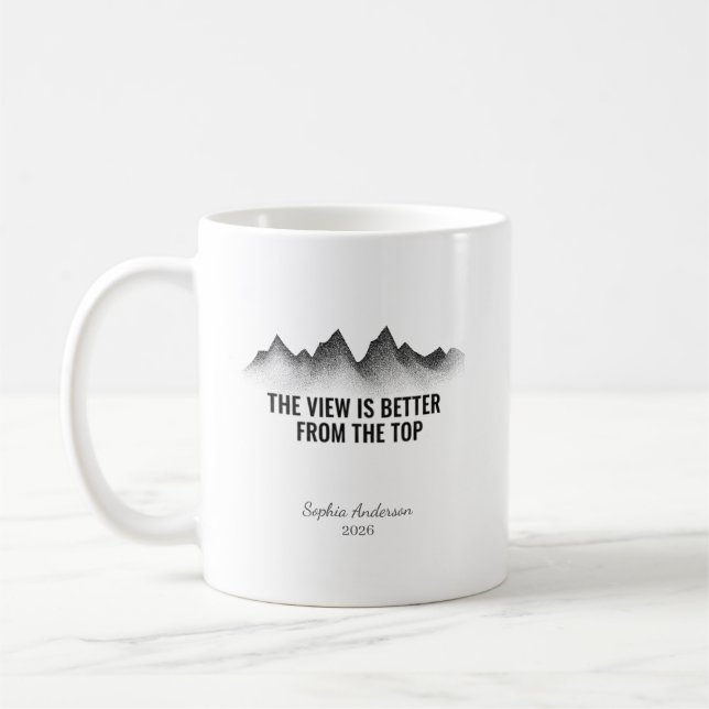 Utsikten Är Bättre Från Toppen Personlig Kaffemugg (Vänster)