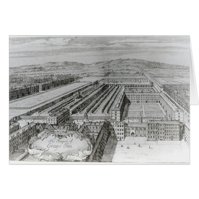 Utsikten av grånar gästgivargården, 1720 hälsningskort (Framsidan Horizontal)