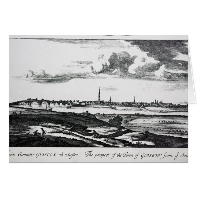 Utsikten av townen av Glasgow Hälsningskort (Framsidan Horizontal)