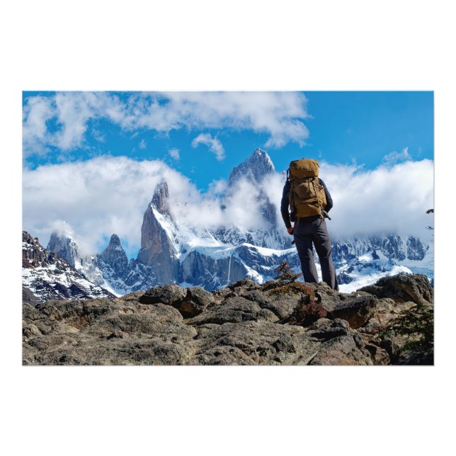 Utsikten över Mount Fitzroy från utsiktsplatsen Fototryck (Framsidan)