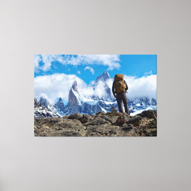 Utsikten över Mount Fitzroy från utsiktspunkten Canvastryck (Framsida)