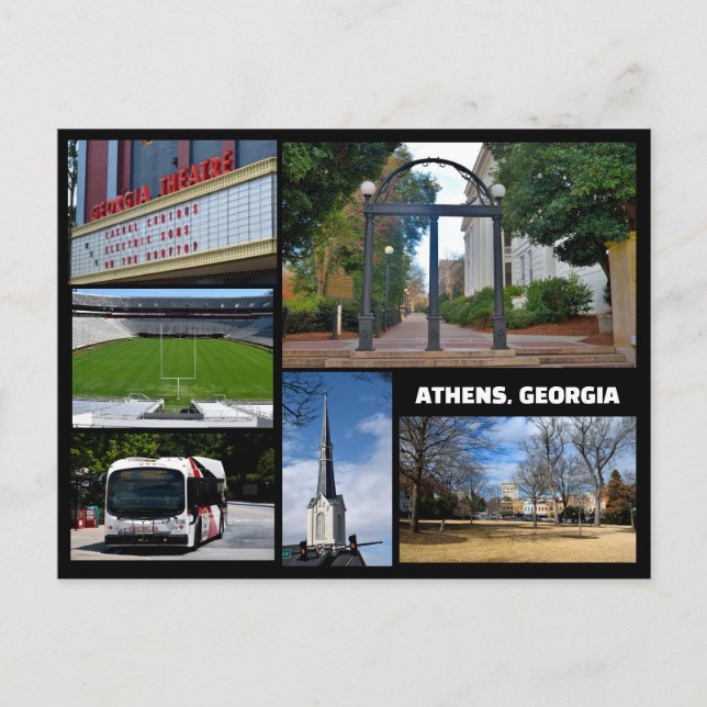 Utsikter över Athens, Georgia usa Vykort (Framsida)