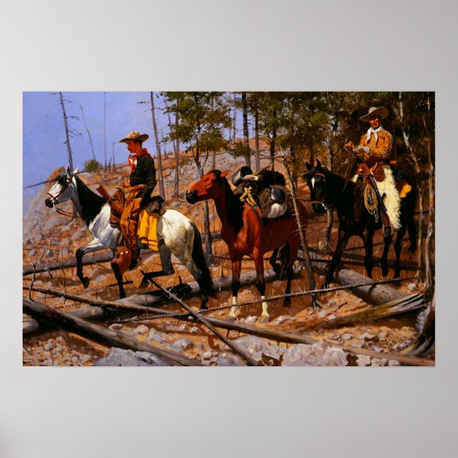 Utsikterna för boskapsområdets Frederic Remington Poster (Framsidan)