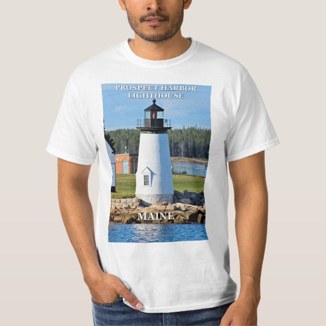 Utsikthamnfyr, Maine T-tröja T Shirt (Framsida)