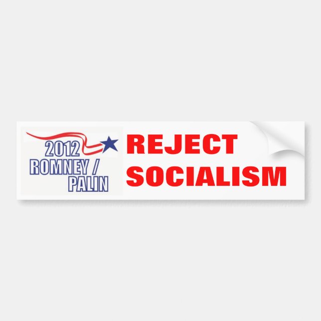 UTSKOTTSVARASOCIALISM Romney skräddarsy Palin - Bildekal (Framsidan)