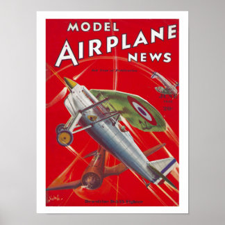 UTSKRIFT 1936 FLYGPLANS MAG TÄCKER ILLUSTRATION POSTER