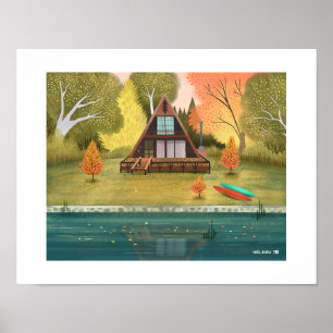 Utskrift av A-Ram Cabin House Art Poster