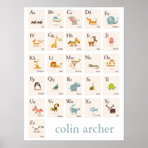 Utskrift av ABC Animal Nursery Poster