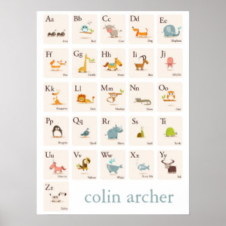 Utskrift av ABC Animal Nursery Poster