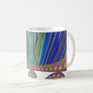 Utskrift av afrikansk blå Lila dekorativ teckning Kaffemugg