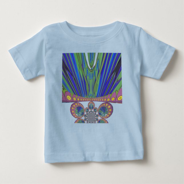 Utskrift av afrikansk blå Lila dekorativ teckning Tee (Framsida)