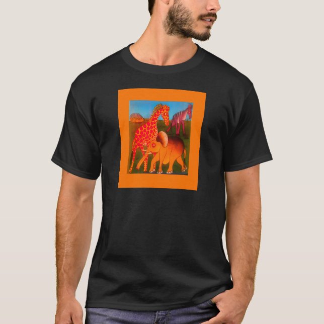 Utskrift av afrikansk konst t-shirt (Framsida)