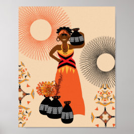 Utskrift av afrikanska stamkvinnor poster