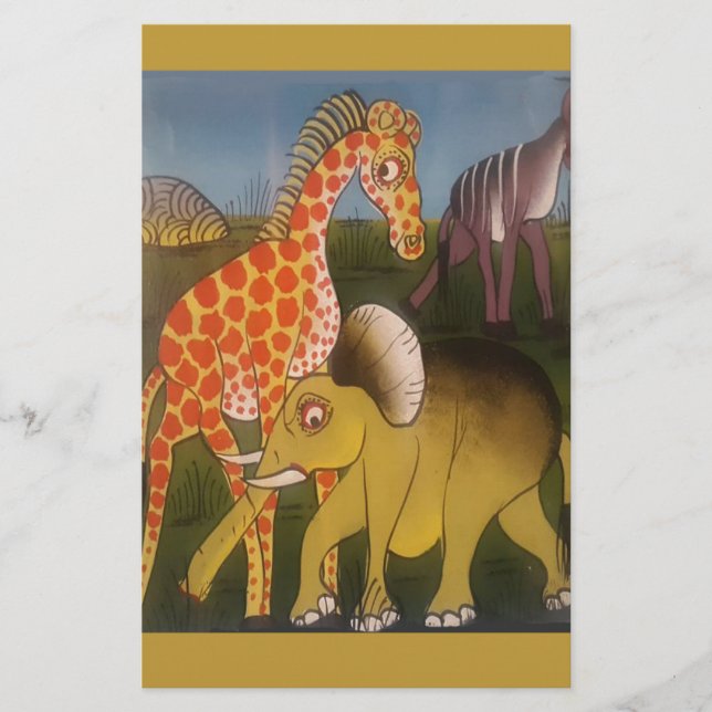 Utskrift av afrikanska trikonst brevpapper (Framsida)