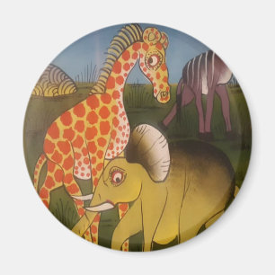 Utskrift av afrikanska trikonst magnet