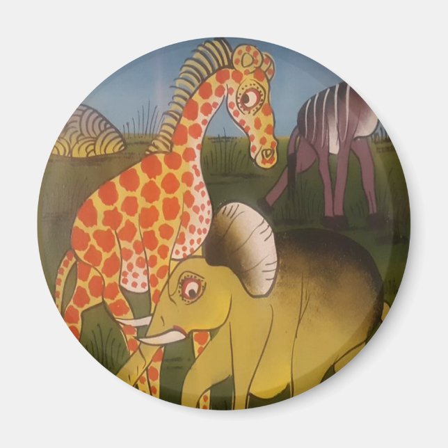 Utskrift av afrikanska trikonst magnet (Framsidan)