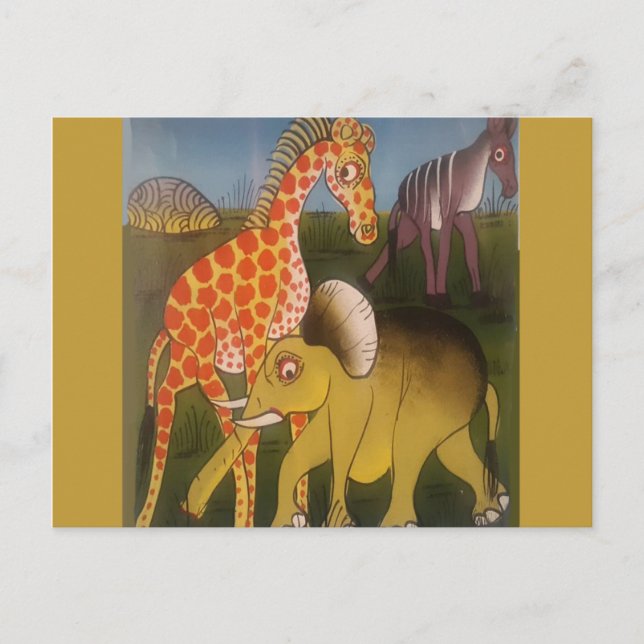 Utskrift av afrikanska trikonst vykort (Framsida)