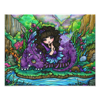 Utskrift av Alicia & Aliana Fairy & Dragon Photo Fototryck