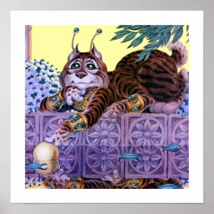Utskrift av Alien Kattunge Poster