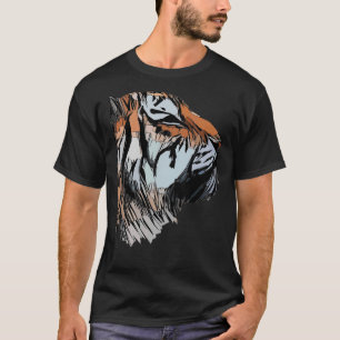 Utskrift av animaliska Ansikte-avtryck av Tiger He T Shirt