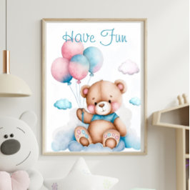 Utskrift av animerad Nalle Poster