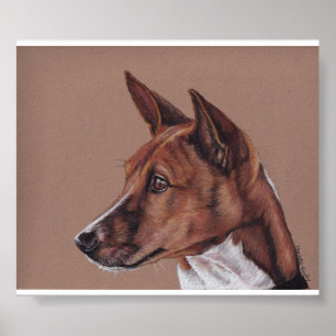 Utskrift av Basenji Hund Art Poster