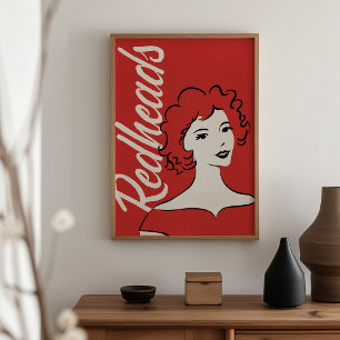 Utskrift av bilder i rödhåriget - Väggstreck i Vin Poster