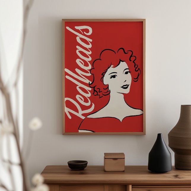 Utskrift av bilder i rödhåriget - Väggstreck i Vin Poster (Skapare uppladdad)