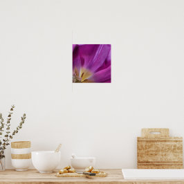 Utskrift av blommande lila tulpaner poster