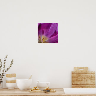 Utskrift av blommande lila tulpaner poster