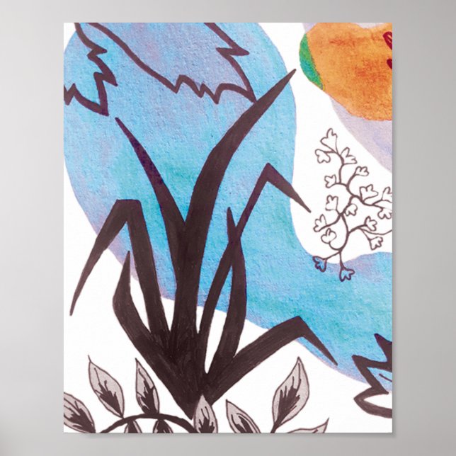 Utskrift av botaniskt konst på morgonen poster (Framsidan)