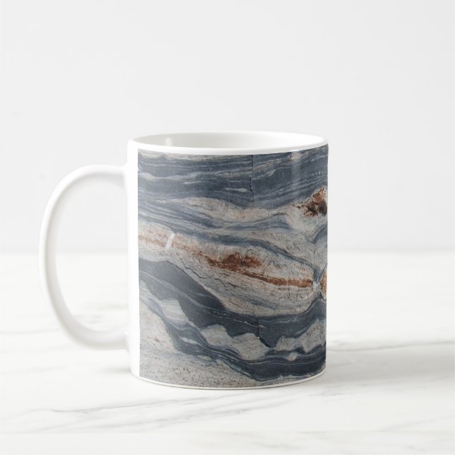 Utskrift av Boudinage Limestone Sten Kaffemugg (Vänster)