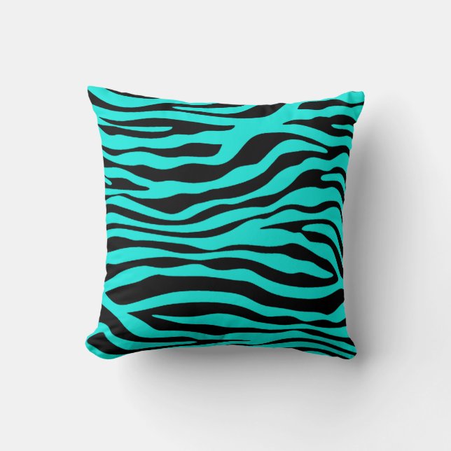 Utskrift av Bright Turcos Zebra ränder Animal Kudde (Framsida)