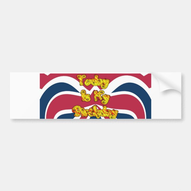 Utskrift av brittisk födelsedagspresent bildekal (Framsidan)