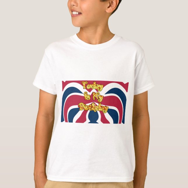 Utskrift av brittisk födelsedagspresent t shirt (Framsida)
