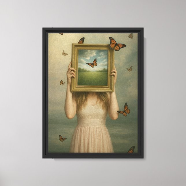 Utskrift av Butterfly Dream Ram Canvas Art (Framsida)
