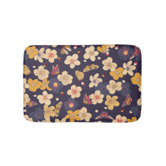 Utskrift av Cherry Blommar Butterfly Asian Print Badrumsmatta