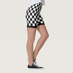 Utskrift av coola, svart och vit Flagga-utcheckad Leggings